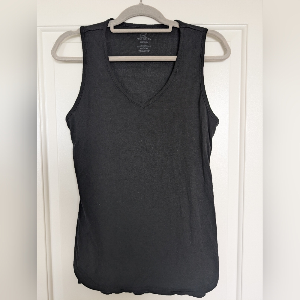 Woolx Short Sleeve Tunic Top In Black, Size Medium